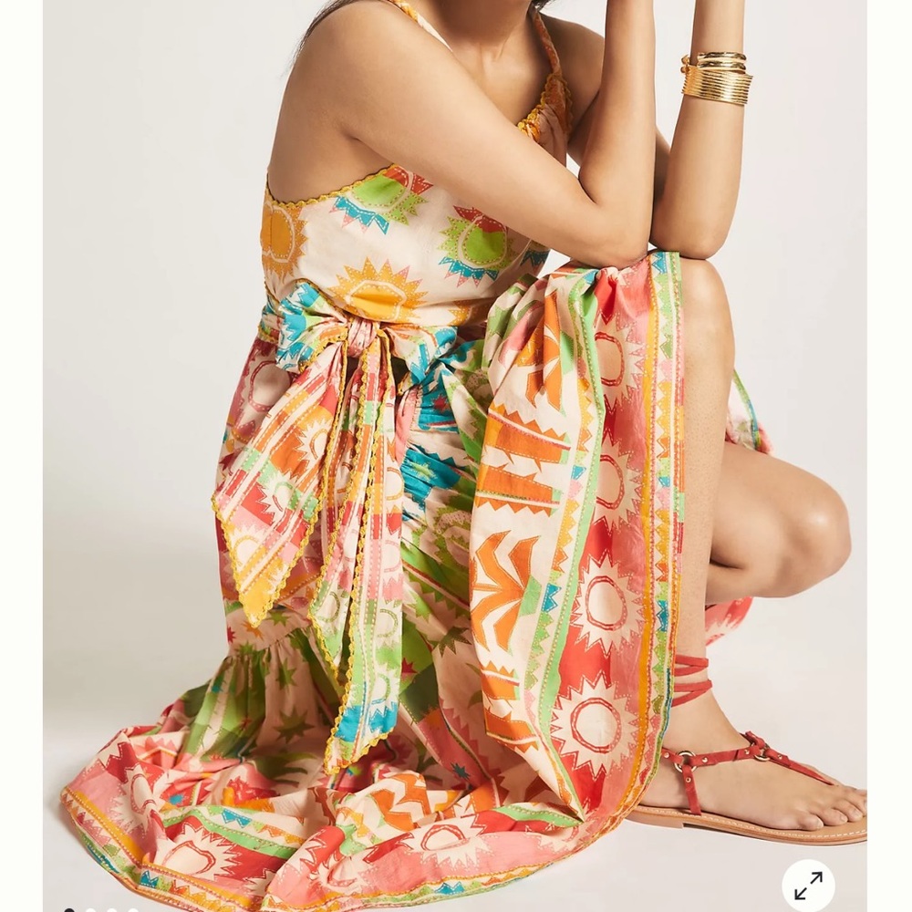 Printed Midi Halter Dress